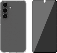BlueBuilt Samsung Galaxy S25 Back Cover Transparant + Privacy Screenprotector Glas