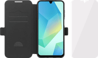 BlueBuilt  Samsung Galaxy A17 Book Case Leer Zwart + BlueBuilt Screenprotector Glas