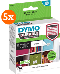 DYMO LabelWriter Étiquette d'Adresse Durable 25 x 54 mm 160 Pièces Lot de 5