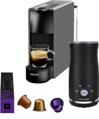 Krups Nespresso Essenza Mini XN110B Gray + Pierre Milk Frother