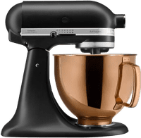 KitchenAid Artisan Mixer 5KSM125EBM Mat Zwart + Design Mengkom Koper