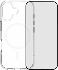 BlueBuilt Protective Back Cover with MagSafe iPhone 17 Transparent + BlueBuilt iPhone 17 Screen Protector Glass