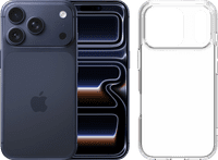 Apple iPhone 17 Pro 512 Go Bleu + BlueBuilt Protective Back Cover Transparent