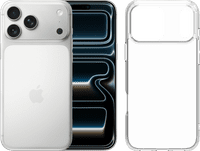 Apple iPhone 17 Pro Max 512GB Zilver + BlueBuilt Protective Back Cover Transparant