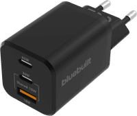 BlueBuilt Chargeur Power Delivery + Quick Charge avec 3 Ports USB 65 W Noir