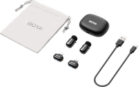 Boya Mini 2 Zwart voor Usb C en Lightning