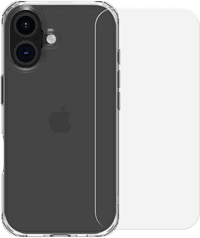 BlueBuilt Protective Back Cover iPhone 16 Transparant + Screenprotector Glas