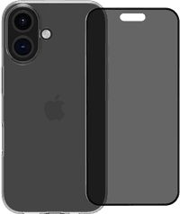 BlueBuilt Back Cover iPhone 16 Transparant + Privacy Filter Screenprotector Glas