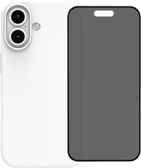 BlueBuilt Back Cover iPhone 16 Wit + Privacy Filter Screenprotector Glas