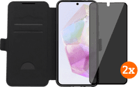 BlueBuilt Samsung Galaxy A36 Book Case Zwart + Privacy Filter Screenprotector Duo Pack