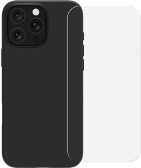 BlueBuilt Back Cover iPhone 16 Pro Zwart + Screenprotector Glas