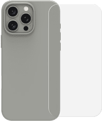 BlueBuilt Back Cover iPhone 16 Pro Max Grijs + Screenprotector Glas