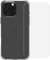 BlueBuilt Protective Back Cover iPhone 16 Pro Max Transparant + Screenprotector Glas