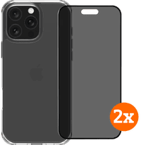 BlueBuilt Protective Back Cover iPhone 16 Pro Max + Privacy Screenprotector Duo Pack