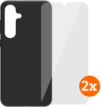 BlueBuilt Samsung Galaxy S24 FE Back Cover Noir + Protège-écran Verre Lot de 2