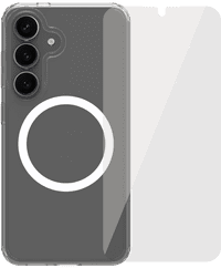 BlueBuilt Protective Back Cover Samsung Galaxy S25 Transparent + Screen Protector Glass