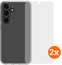 BlueBuilt Protective Back Cover Samsung Galaxy S25 Transparant + Screenprotector Duo Pack