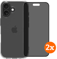 BlueBuilt Protective Back Cover iPhone 17 Transparant + Privacy Screenprotector Duo Pack