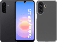 Samsung Galaxy A18 128GB Zwart 4G + BlueBuilt Back Cover Transparant