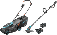 Gardena PowerMax 37/36V P4A Solo + PowerTrim 30/18V P4A Solo + Starterset 18V 4,0 Ah (2x)