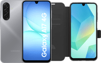 Samsung Galaxy A17 128GB Grijs 4G + BlueBuilt Book Case Zwart