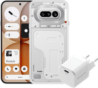 Nothing Phone (4a) 128GB Wit 5G + BlueBuilt Oplader met Usb C Poort 45W Wit