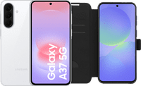 Samsung Galaxy A37 128GB White 5G + BlueBuilt Book Case Black