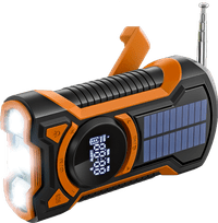 Just in Case Radio de Secours avec Panneau Solaire et Batterie Externe 5000 mAh Orange