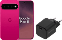 Google Pixel 11 256GB Roze 5G + BlueBuilt Oplader met Usb C Poort 30W Zwart
