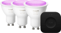 Philips Hue White and Color GU10 3-Pack + Bridge Pro Startpakket