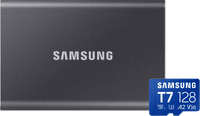 Samsung T7 Portable SSD 2TB Grijs + Samsung MicroSDXC T7 128GB 170MB/s