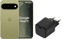 Google Pixel 11 512GB Groen 5G + BlueBuilt Oplader met Usb C Poort 30W Zwart