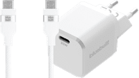 BlueBuilt Power Delivery Oplader 20W + Usb C Kabel 3m Nylon Wit