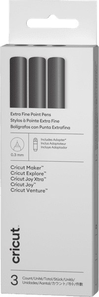 Cricut extra fijne pennen 0,3 mm (set van 3) + adapter