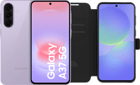 Samsung Galaxy A37 128GB Pink 5G + BlueBuilt Book Case Black
