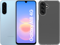 Samsung Galaxy A18 128GB Blauw 4G + BlueBuilt Back Cover Transparant