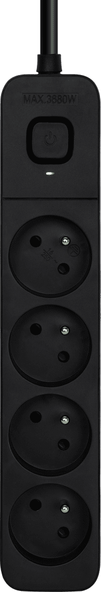 BlueBuilt Stekkerdoos 4-voudig 3 meter Zwart