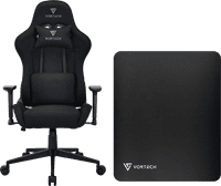 Vortech Essential Gamestoel Zwart + Vortech Vloermat Zwart