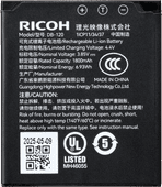 Ricoh DB-120 Accu voor compactcamera's