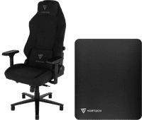 Vortech Prestige Plus Gamestoel Zwart + Vortech Vloermat Zwart Vortech gamestoel