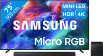Samsung Micro RGB 75" R85H (2026) + Samsung HW-QS700F (2025) Samsung televisie promotie