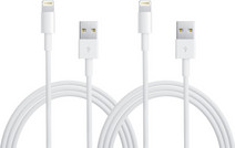 Apple Usb A naar Lightning Kabel 1m Kunststof Wit Duopack Originele Apple kabel