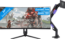 Vortech Pro 34 inch Quad HD Curved + Vortech Monitorarm met Gasveer Monitor bundel