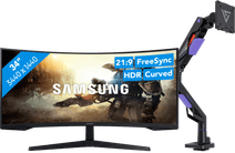 Samsung Odyssey G5 LC34G55TWWPXEN Incurvé + Vortech Bras d'Écran PC avec Vérin à Gaz 