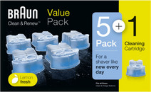 Braun reinigingsvloeistof Clean & Renew cartridges (5+1 stuks) Braun reinigingsvloeistof