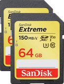 SanDisk SDXC Extreme 64GB 150MB/s Duo Pack Sandisk geheugenkaart