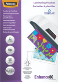 Fellowes Laminating Sheets Enhance 80mic A4 (100 units) 