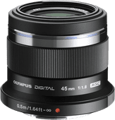 Olympus M.Zuiko Digital 45mm f/1.8 Zwart Lens voor Panasonic camera