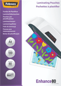 Fellowes Laminator covers Enhance Mat 80 mic A4 (100 Pieces) 