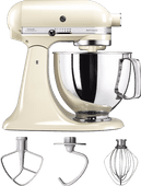 KitchenAid Robot pâtissier multifonction Artisan 5KSM125 Blanc Amande Robot de cuisine pour des préparations moyennes et volumineuses